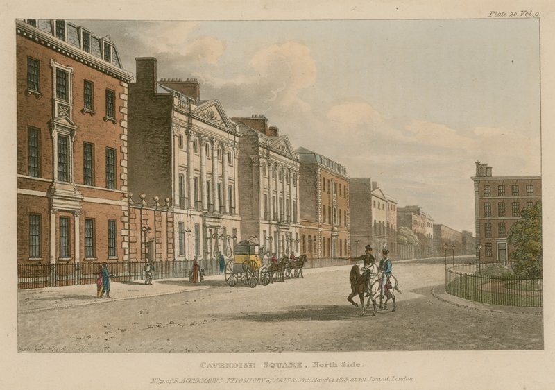 Cavendish Squaren pohjoispuoli Lontoossa tekijältä English School