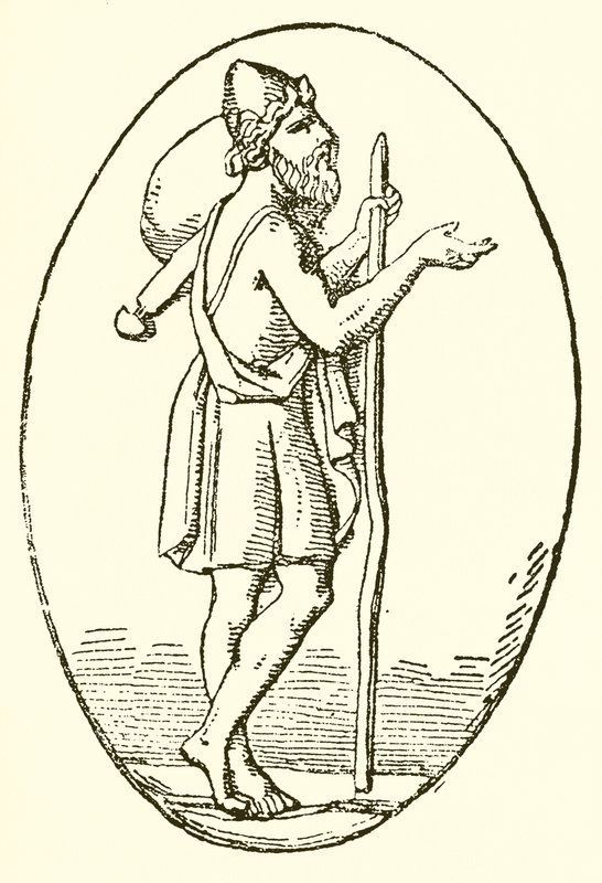 Odysseus kerjäämässä tekijältä English School