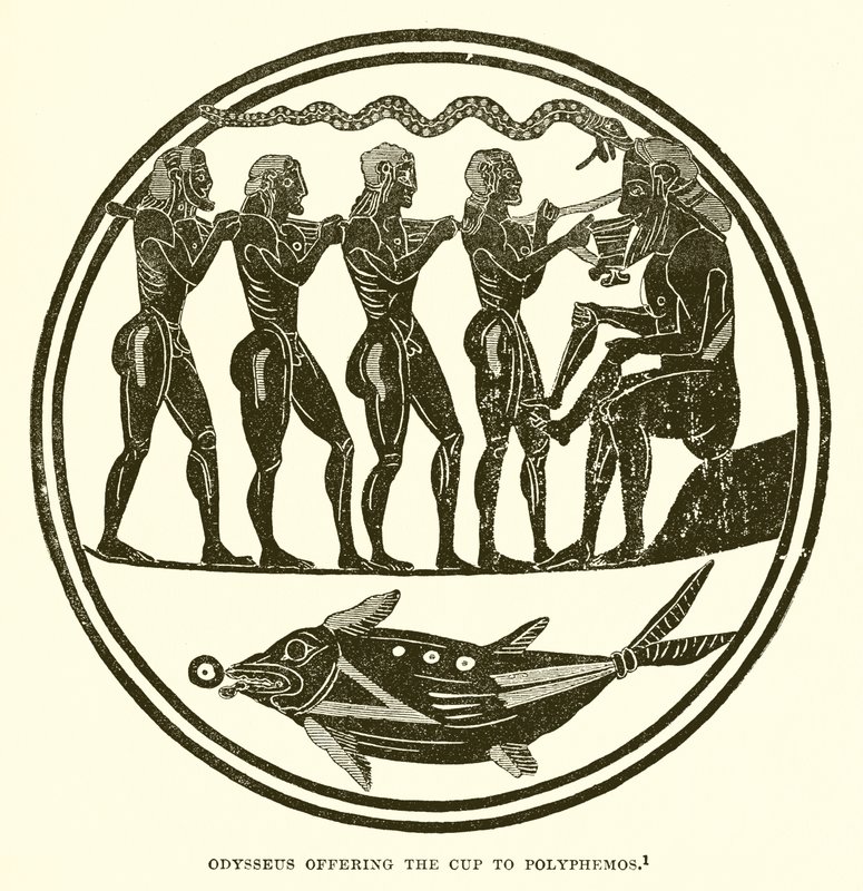 Odysseus tarjosi maljan Polyphemokselle tekijältä English School