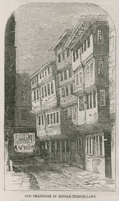 Vanhat kammiot Middle Temple Lane -kadulla tekijältä English School