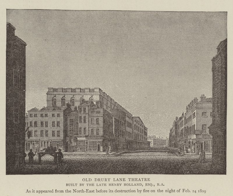 Old Drury Lane -teatteri (kaiverrus) tekijältä English School