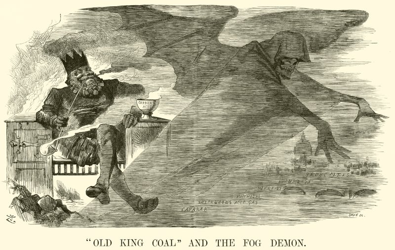 "Old King Coal" ja sumudemoni (kaiverrus) tekijältä English School