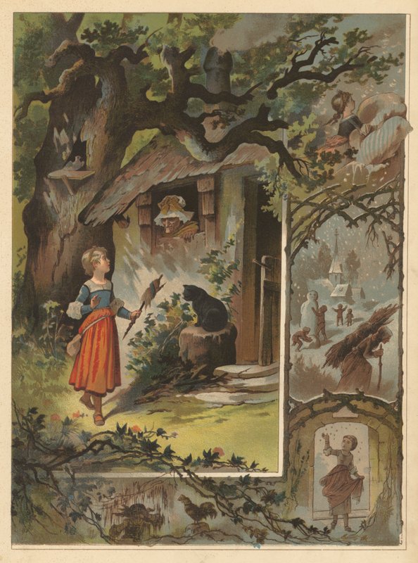 Vanha hanhi-äiti (chromolitho) tekijältä English School