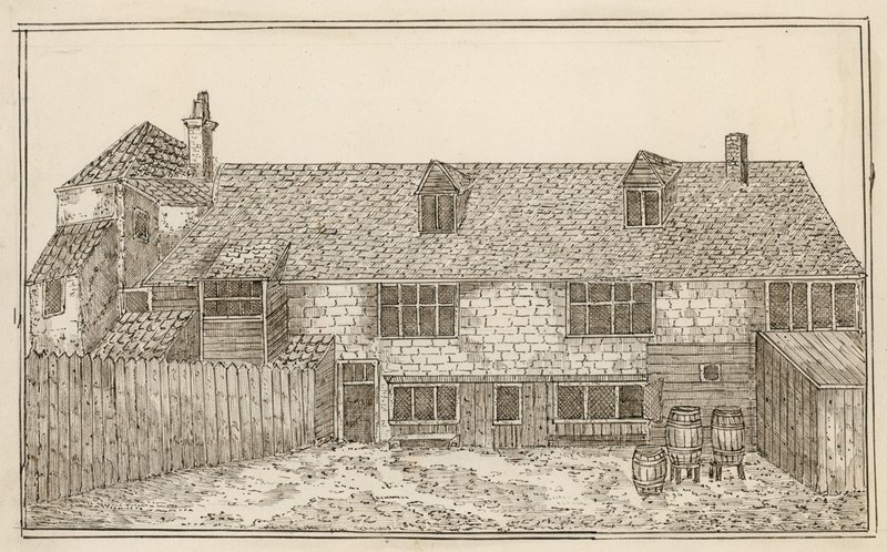 Old Pied Bull, Islington (takana) (muste paperille) tekijältä English School