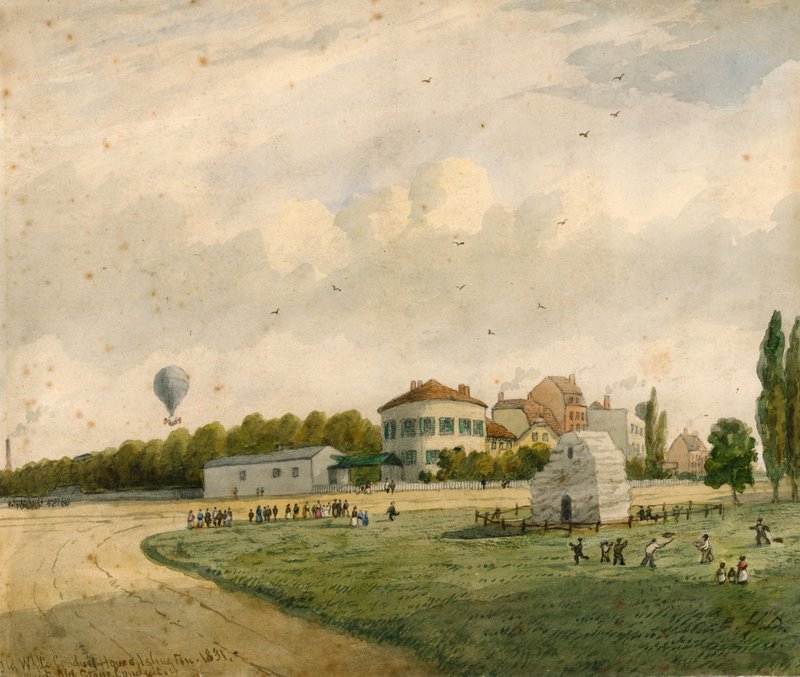 Old White Conduit House, Pentonville, Lontoo; maalaus (wc paperille) tekijältä English School