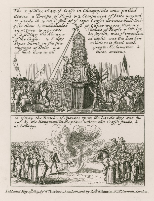 Lontoon Cheapsidessa oleva risti purettiin 2. toukokuuta 1643 tekijältä English School