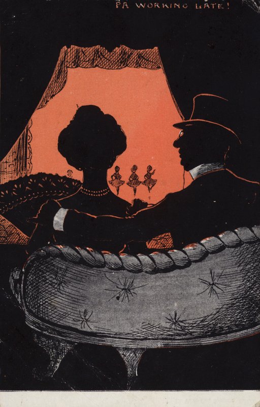 Pa työskentelee myöhässä! (värilitografia) tekijältä English School