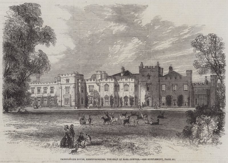 Panshanger House, Hertfordshire, Earl Cowperin istuin (kaiverrus) tekijältä English School
