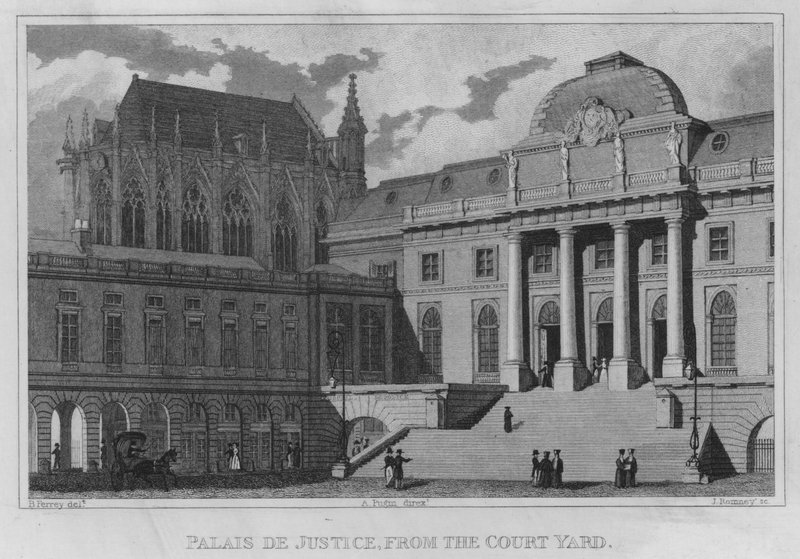 Pariisi, Palais De Justice, Court Yardista (kaiverrus) tekijältä English School