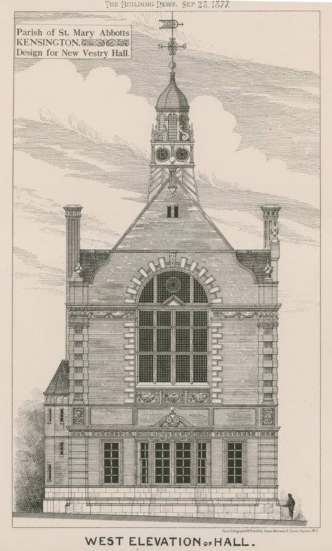 St Mary Abbotsin seurakunta, Kensington, uuden Vestry Hallin suunnittelu tekijältä English School