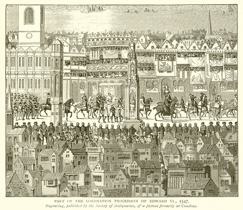 Osa Edward VI:n kruunauskulkueesta 1547 tekijältä English School