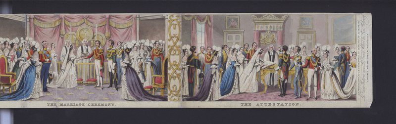 Osa panoraamasta kuningatar Victorian häistä, n. 1840 (käsinvärinen akvatinta) tekijältä English School