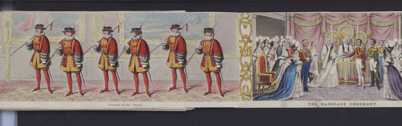 Osa panoraamasta kuningatar Victorian häistä, n. 1840 (käsinvärinen akvatinta) tekijältä English School