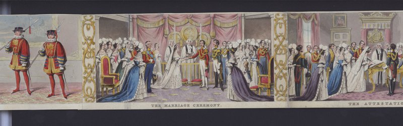Osa panoraamasta kuningatar Victorian häistä, n. 1840 (käsinvärinen akvatinta) tekijältä English School