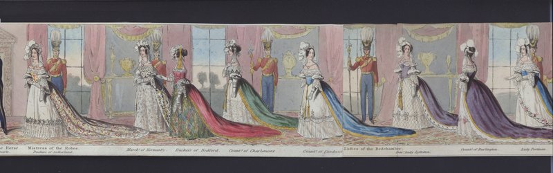 Osa panoraamasta kuningatar Victorian häistä, n. 1840 (käsinvärinen akvatinta) tekijältä English School