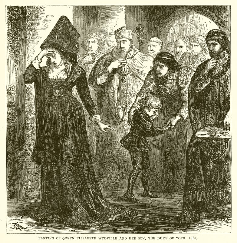 Kuningatar Elizabeth Wydvillen ja hänen poikansa, Yorkin herttuan ero, 1483 tekijältä English School