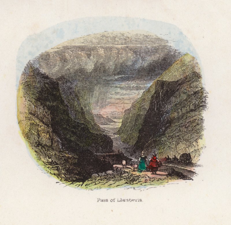 Llanberiksen passi (värillinen kaiverrus) tekijältä English School