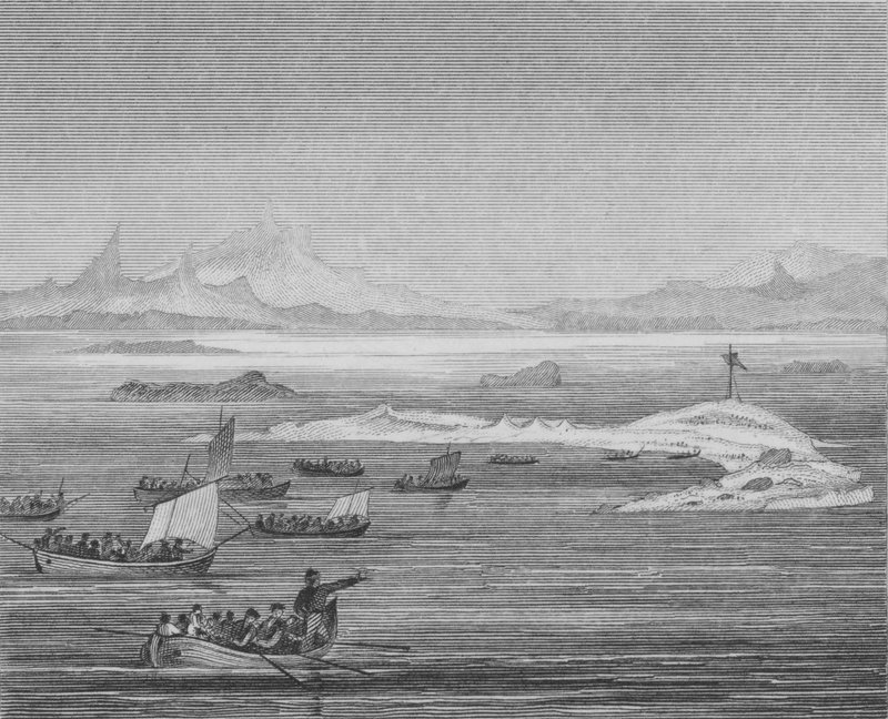 Roomalaisen Venetian provinssin asukkaat etsivät turvaa hunneilta Adrianmeren saarilta, 452 tekijältä English School