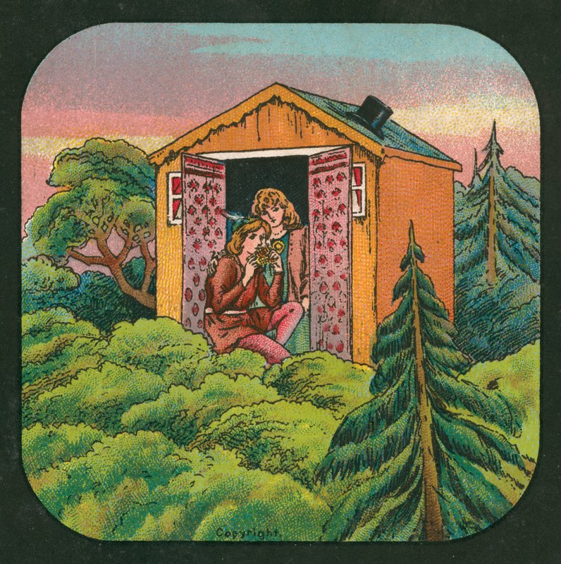 Peter Pan, lyhtyliukumäki, c 1910 (väri litho) tekijältä English School