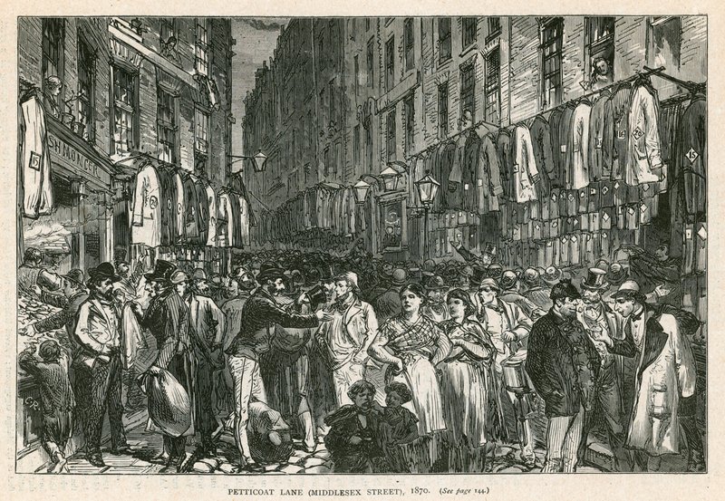 Petticoat Lane (Middlesex Street), Lontoo, 1870 tekijältä English School