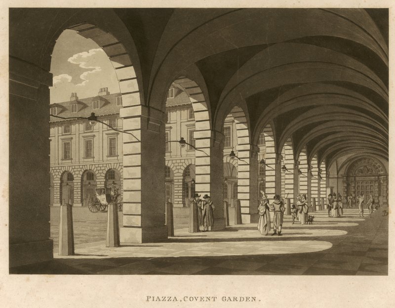 Piazza, Covent Garden, Lontoo, 1796 tekijältä English School