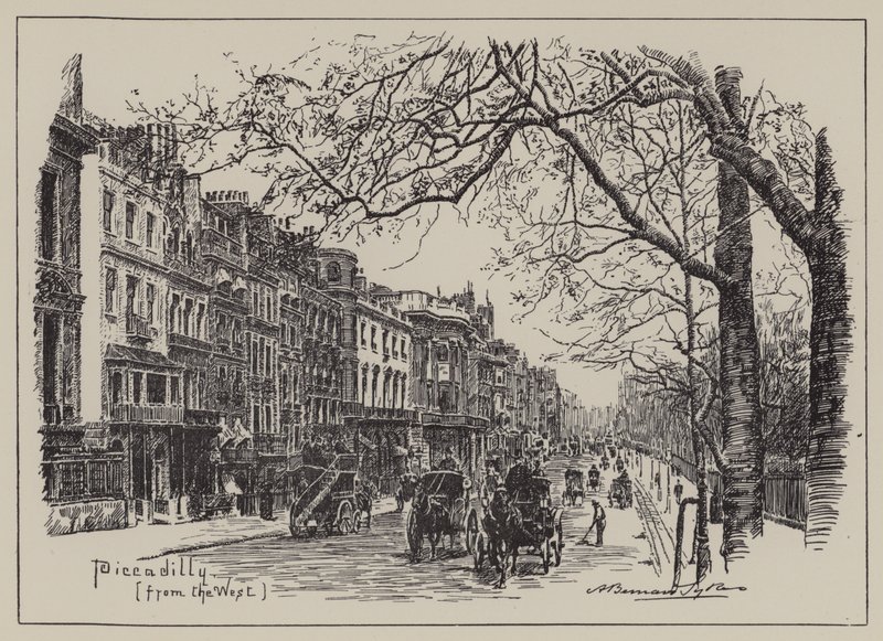 Piccadilly, lännestä (kaiverrus) tekijältä English School