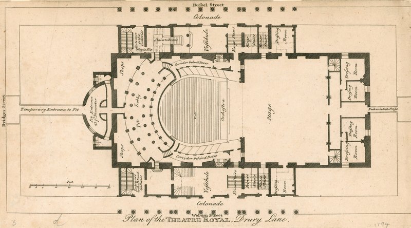 Theatre Royalin suunnitelma, Drury Lane, Lontoo tekijältä English School