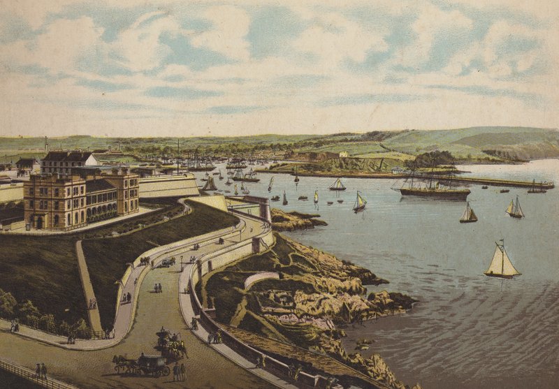Plymouth: Biological Institute ja Cattewater (väri litho) tekijältä English School