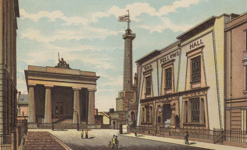 Plymouth: Guildhall, Devonport (väri litho) tekijältä English School
