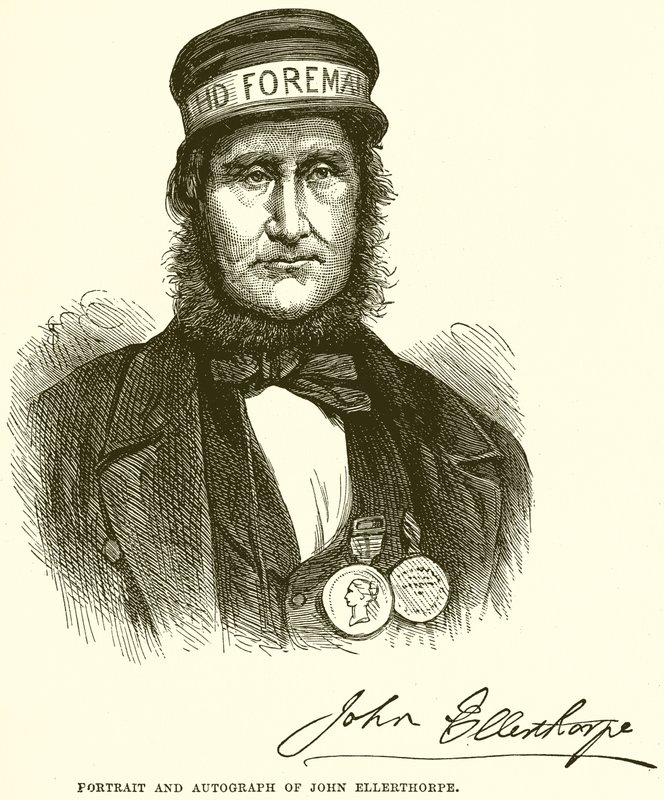 John Ellerthorpen muotokuva ja nimikirjoitus tekijältä English School