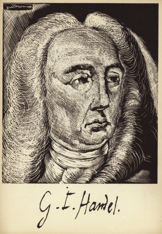George Friedrich Händelin muotokuva tekijältä English School