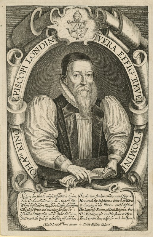 Lontoon piispan John Kingin muotokuva 1611-21 tekijältä English School