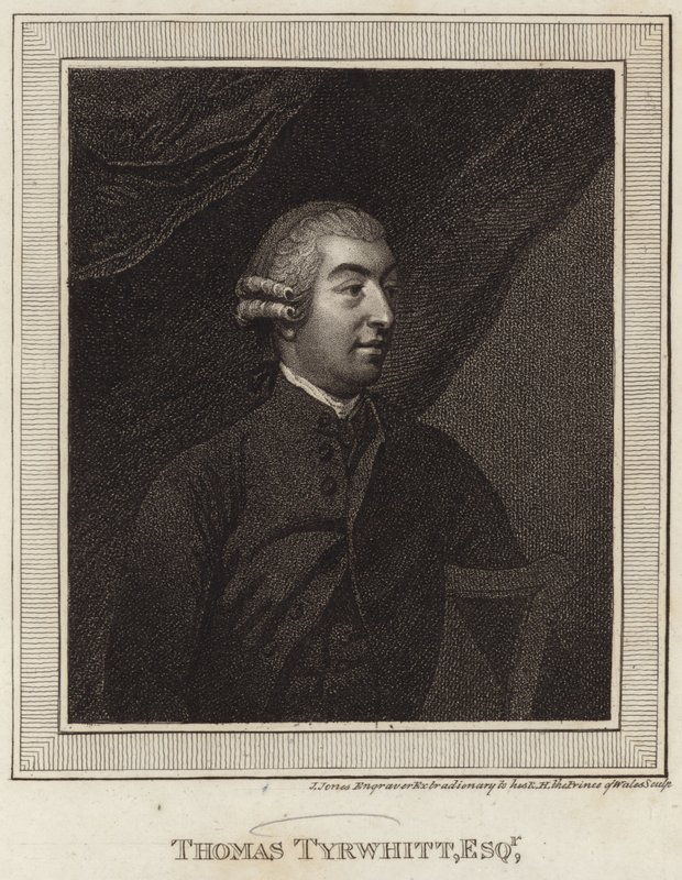 Thomas Tyrwhittin muotokuva tekijältä English School