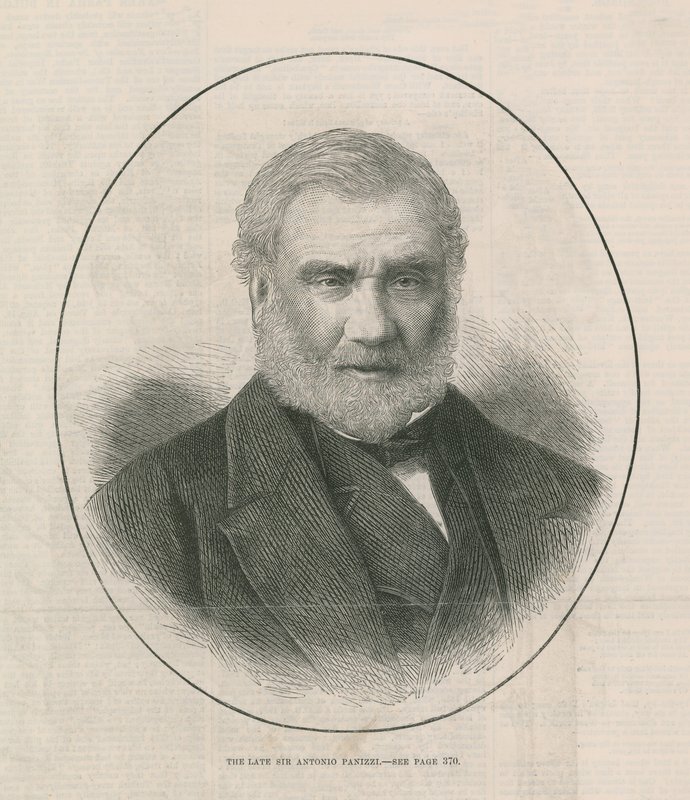Edesmenneen Sir Antonio Panizzin muotokuva tekijältä English School