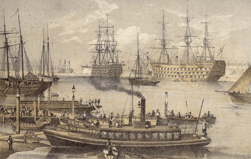 Portsmouth Harbour (värillinen kaiverrus) tekijältä English School