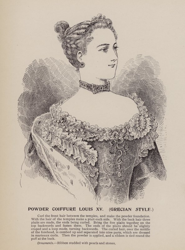 Powder Coiffure Louis XV, kreikkalainen tyyli (kaiverrus) (kaiverrus) tekijältä English School
