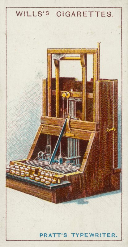 Prattin kirjoituskone (chromolitho) tekijältä English School