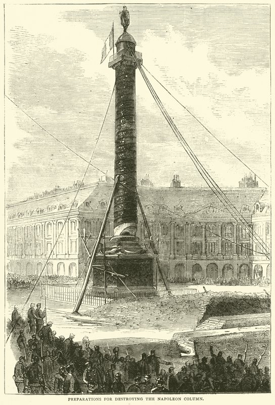 Valmistelut Napoleon-pylvään tuhoamiseksi, huhtikuu 1871 tekijältä English School