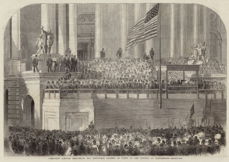Presidentti Lincoln pitää virkaanastujaispuheensa tekijältä English School