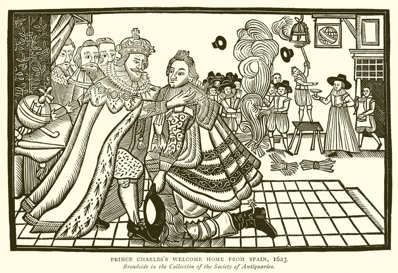 Prinssi Charles Tervetuloa kotiin Espanjasta, 1623 tekijältä English School