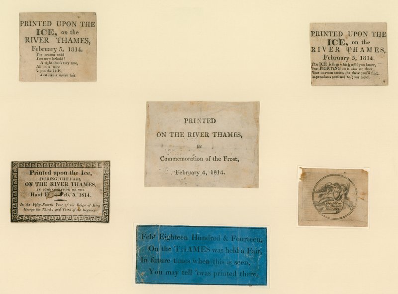 Painettuja matkamuistoja vuoden 1814 pakkasmessuilta tekijältä English School