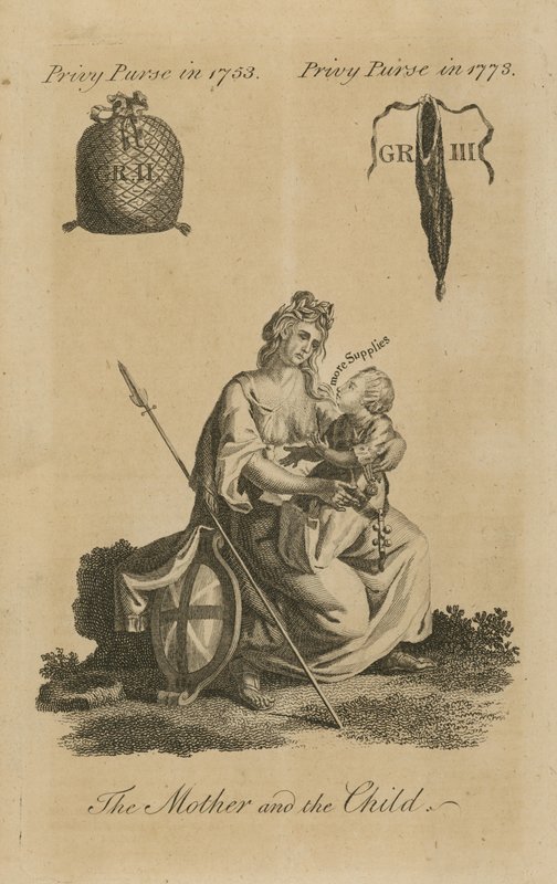 Yksityinen kukkaro vuonna 1753 yhdessä vuoden 1773 yksityislaukun kanssa tekijältä English School
