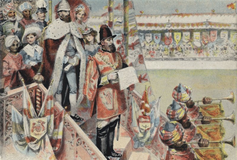 Kuningatar Victorian julistaminen Intian keisarinnaksi tekijältä English School