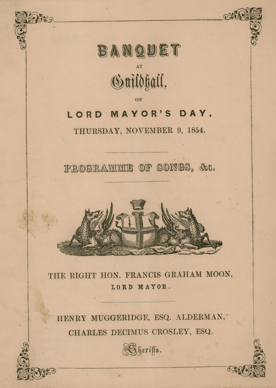 Juhlaohjelma Guildhallissa Lontoossa 9. marraskuuta 1854 tekijältä English School