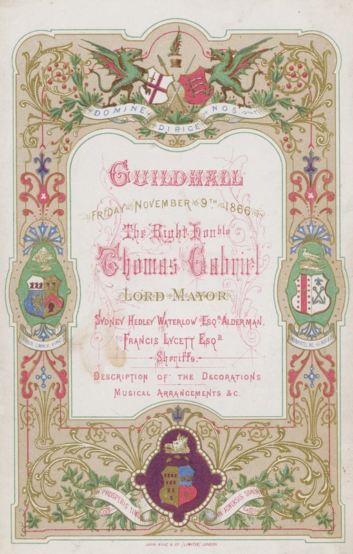 Juhlaohjelma Guildhallissa Lontoossa 9. marraskuuta 1866 tekijältä English School