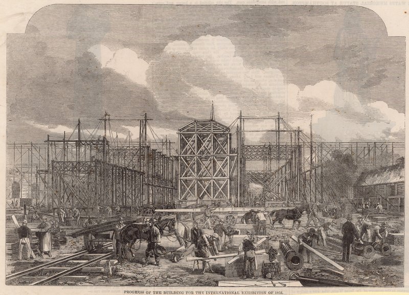 Vuoden 1862 kansainvälisen näyttelyrakennuksen edistyminen tekijältä English School