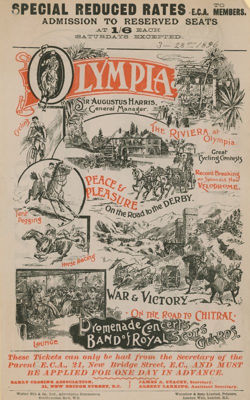 Olympian mainosjuliste, 28. maaliskuuta 1896 tekijältä English School