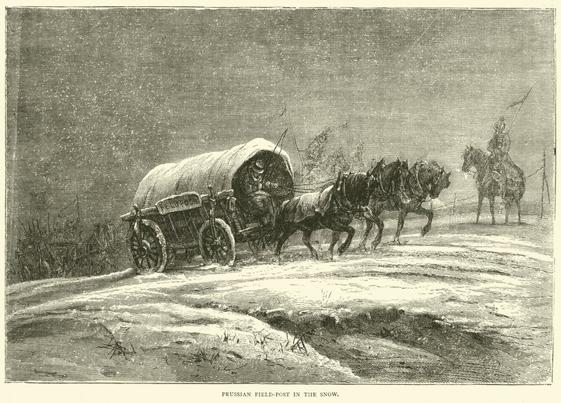 Preussin kenttäposti lumessa, lokakuu 1870 tekijältä English School