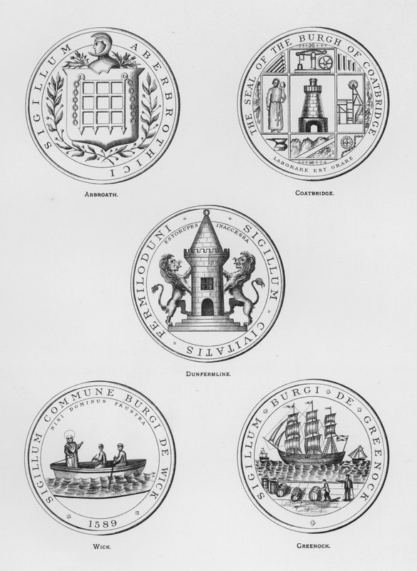 Julkiset aseet: Arbroath; Coatbridge; Dunfermline; Wick; Greenock (kaiverrus) tekijältä English School