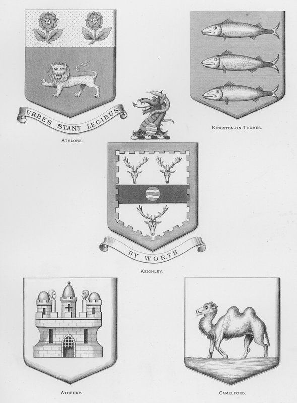 Julkiset aseet: Athlone; Kingston-on-Thames; Keighley; Athenry; Camelford (kaiverrus) tekijältä English School